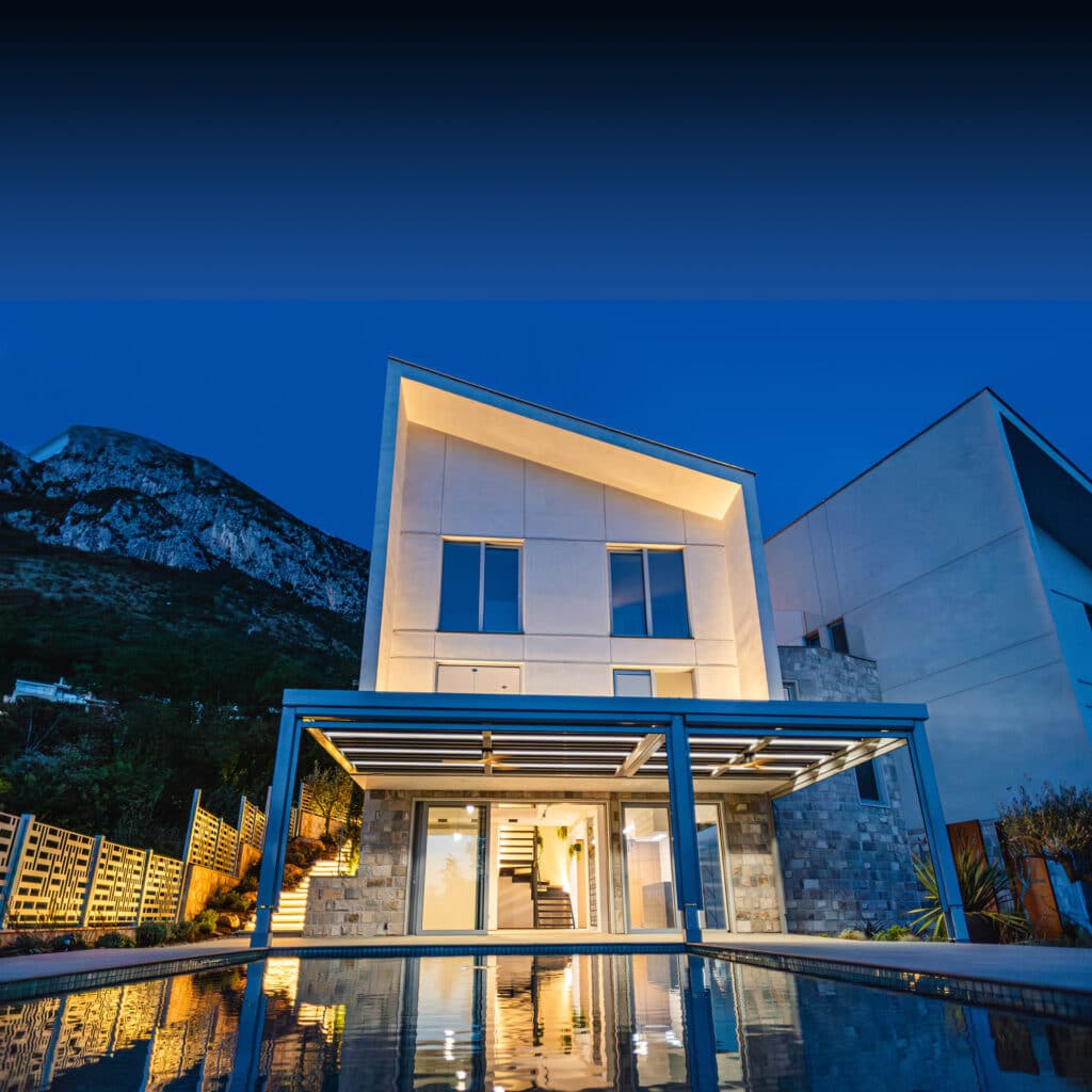 Back pool at night